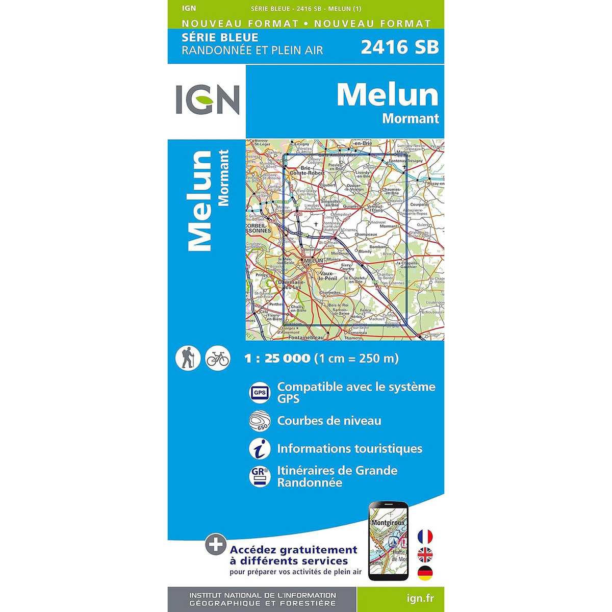 Image of IGN Melun Mormant 2416 Wanderkarte