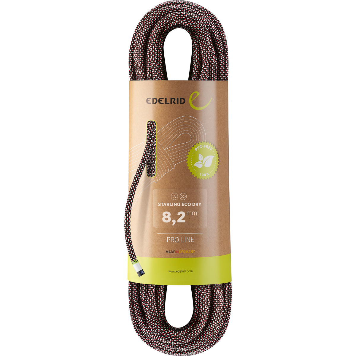 Edelrid Starling Eco Dry 8.2 Kletterseil (Größe 50M, schwarz)