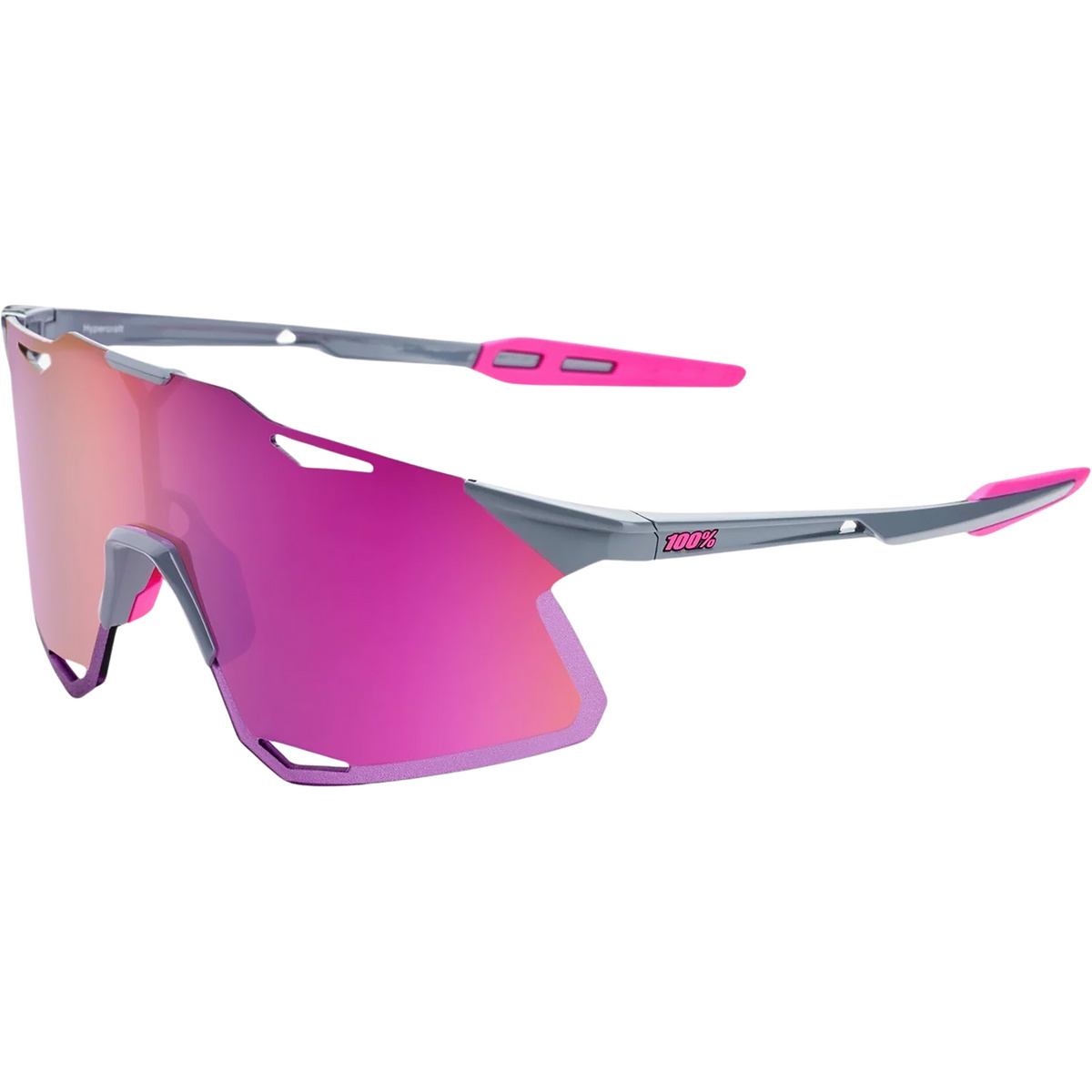 100% Hypercraft Mirror Sportbrille (Größe ONE SIZE, grau)