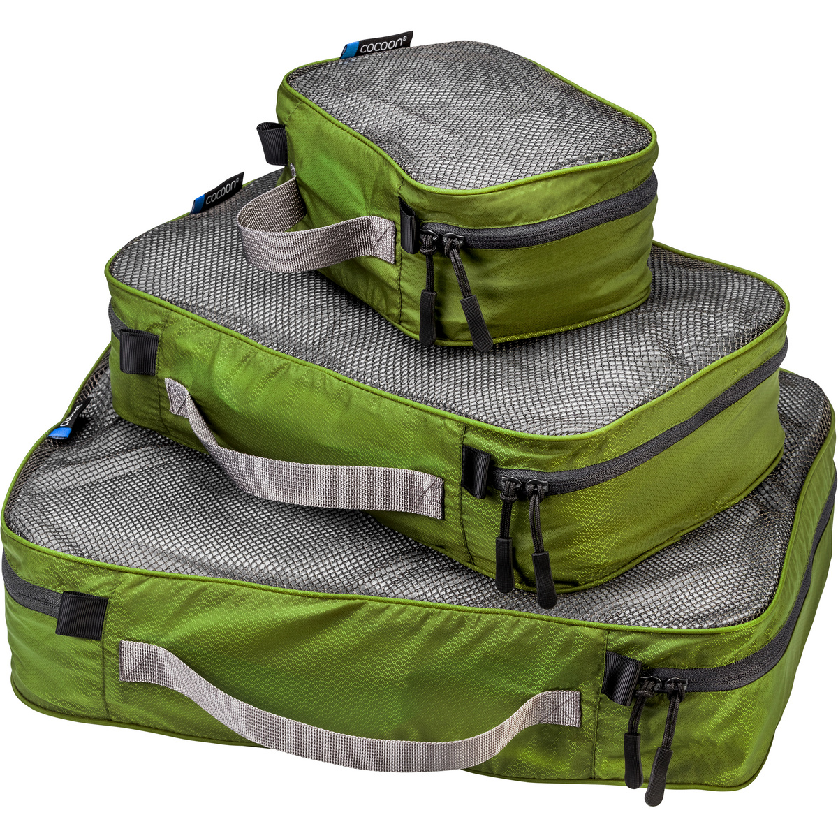 Cocoon Ultralight Packing Cubes Set (Größe 1.5L | 4L | 7.3L | 12.8L, gruen)