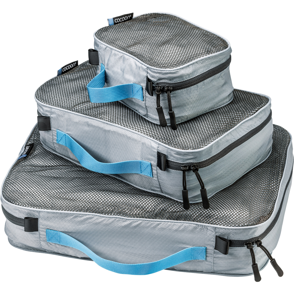 Cocoon Ultralight Packing Cubes Set (Größe 1.5L | 4L | 7.3L | 12.8L, blau)