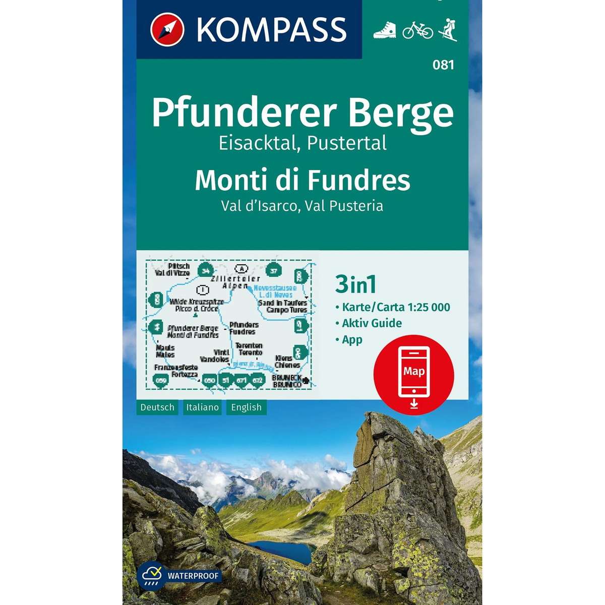 Image of Kompass Verlag WK 081 Pfunderer Berge