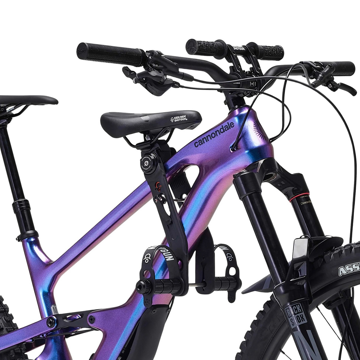 Kids ride Shotgun Bambino Kit seggiolino e manubrio per bimbi 2.0 MTB (Taglia One Size, Nero)