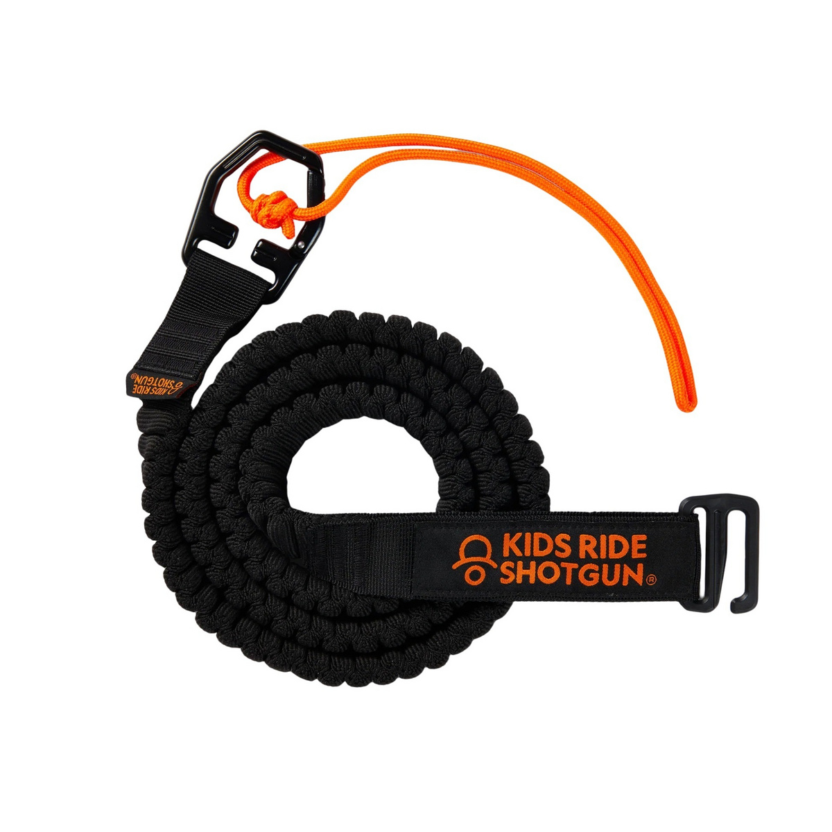 Kids ride Shotgun Bambino Corda da traino Quick Fit MTB (Taglia 1.7 - 3.3m, Nero)