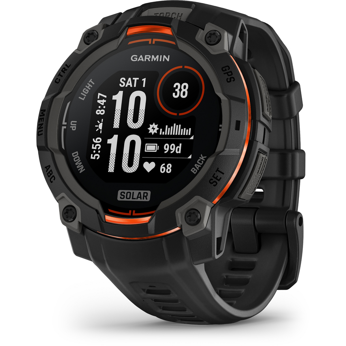 Garmin Instinct 3 Solar GPS-Uhr (Größe 45mm, schwarz)
