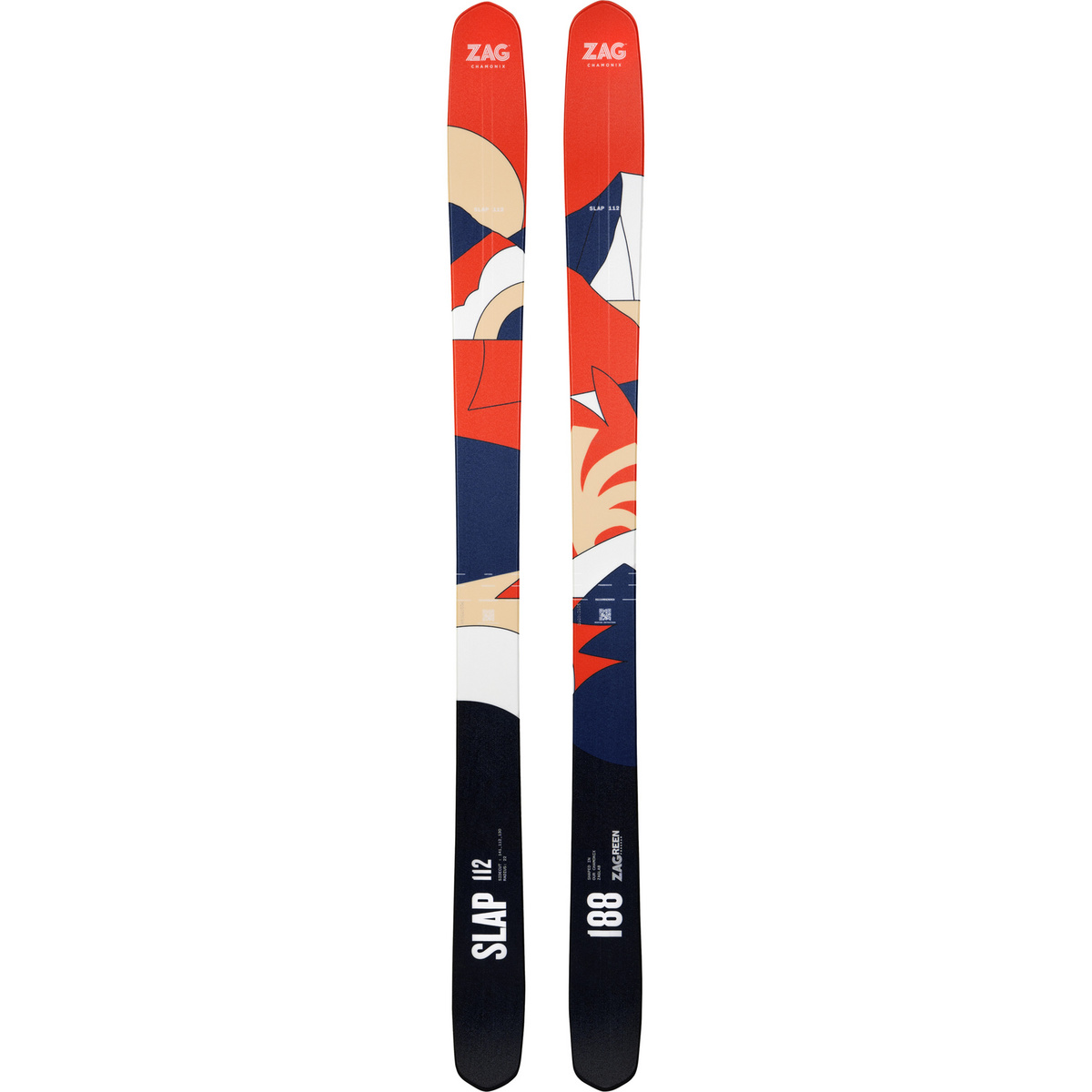 ZAG skis Ski freeride 25/26 Slap 112 (taille 182cm, Multicolore)