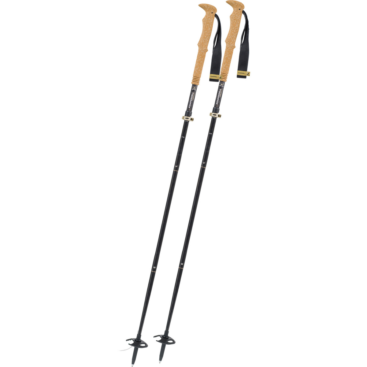 Komperdell Bastoncini da trekking Lite Carbon Vario Summit Compact (Taglia 105-125cm, Nero)