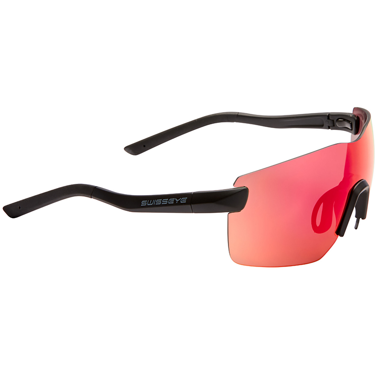 Swiss Eye Wave Sportbrille (Größe One Size, black-black-smoke red Revo)