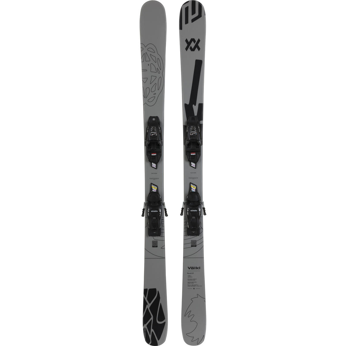 Völkl Kit de ski freeride 25/26 Revolt Park + 4.5 Vmotion R (taille 128 cm, Gris)