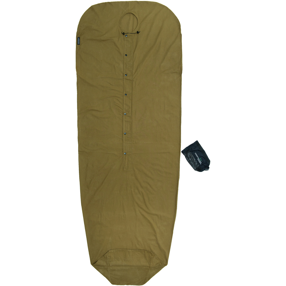 Cocoon Funkenschutz Schlafsackhülle (Größe 225x85/60cm, gruen)