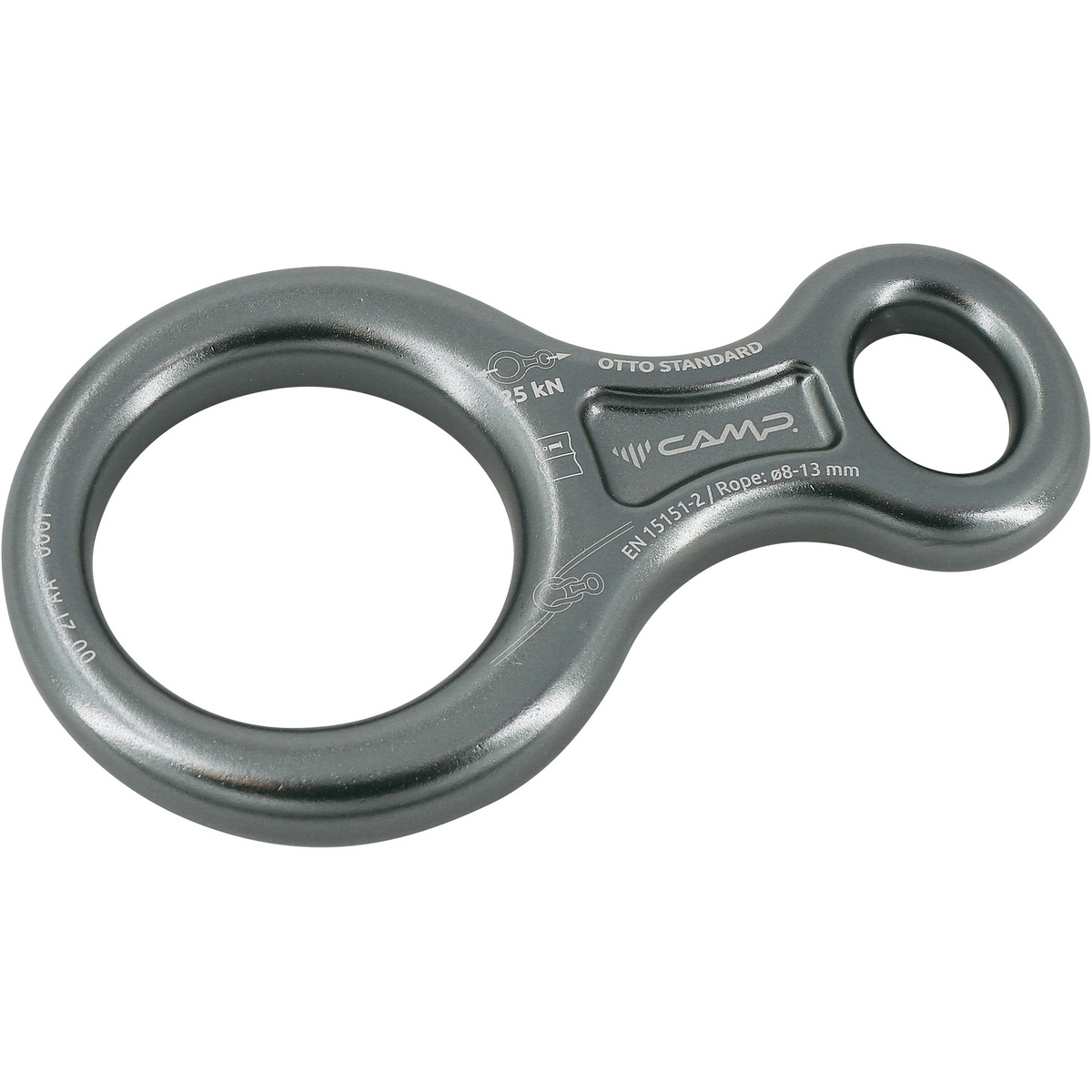 Camp Otto Standard Abseilachter (Größe One Size, silber)