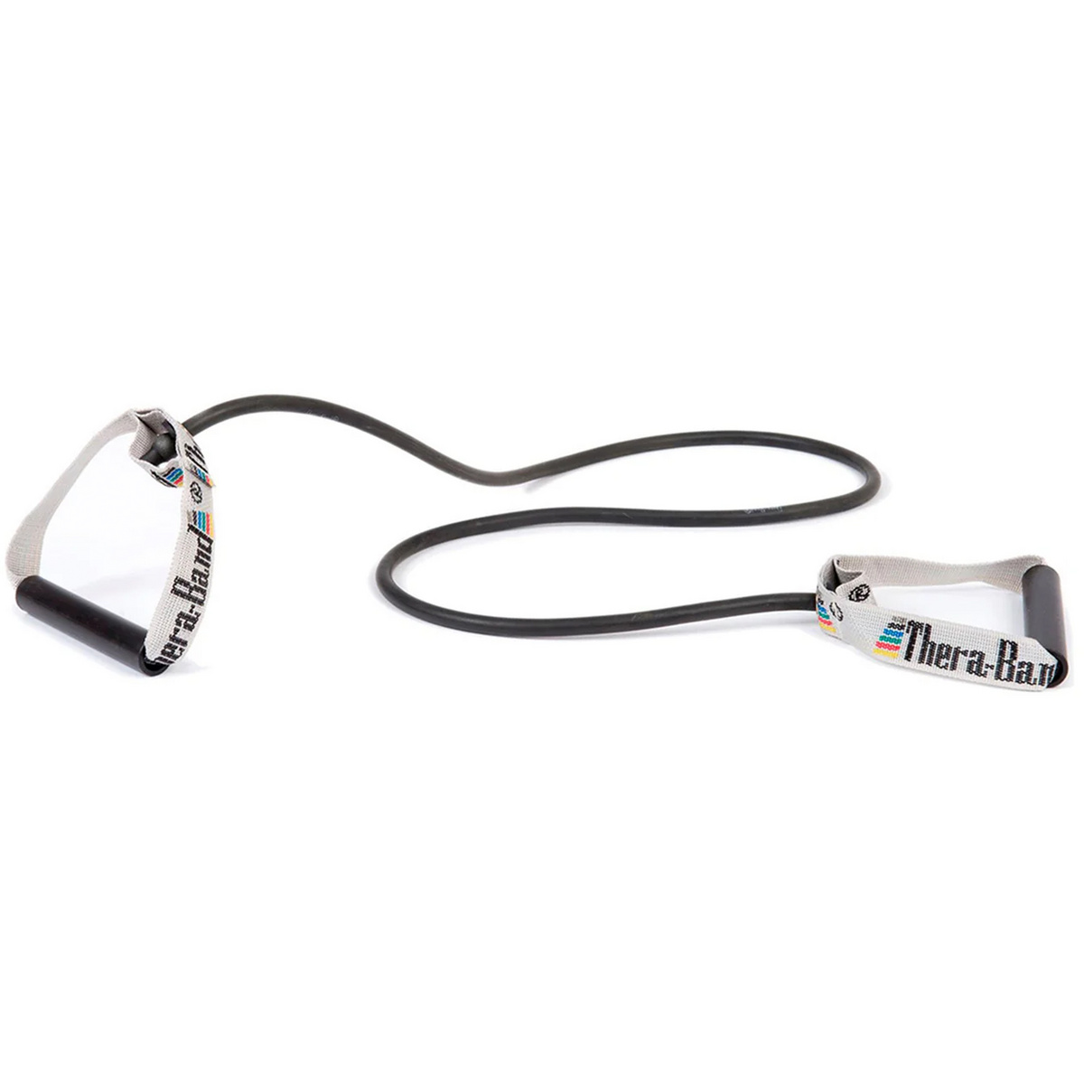Thera-Band Bodytrainer Tubing mit festen Griffen (Größe One Size, schwarz)