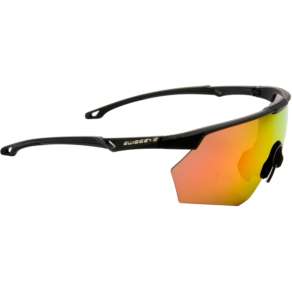 Swiss Eye Flow Sportbrille (Größe One Size, black matt-black brown red Rev)