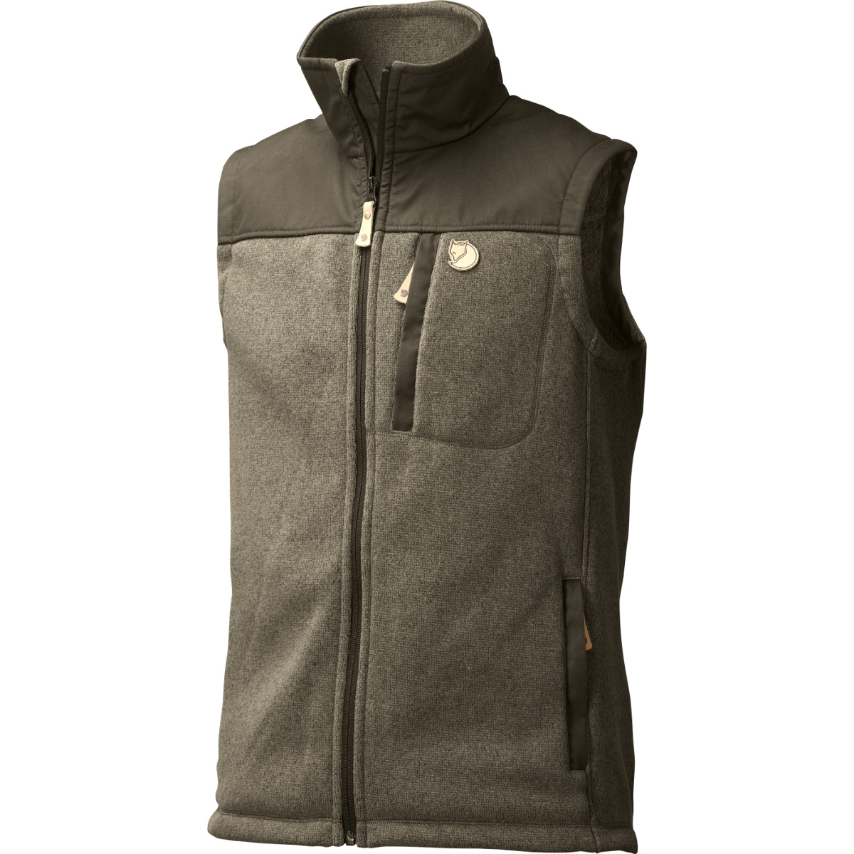 Fjällräven Uomo Gilet in pile Buck (Taglia L, Verde oliva)