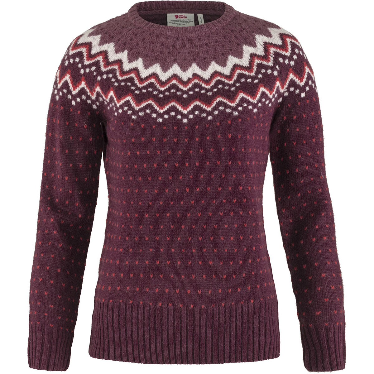 Fjällräven Donna Maglione lavorato a maglia Övik (Taglia L, Rosso)