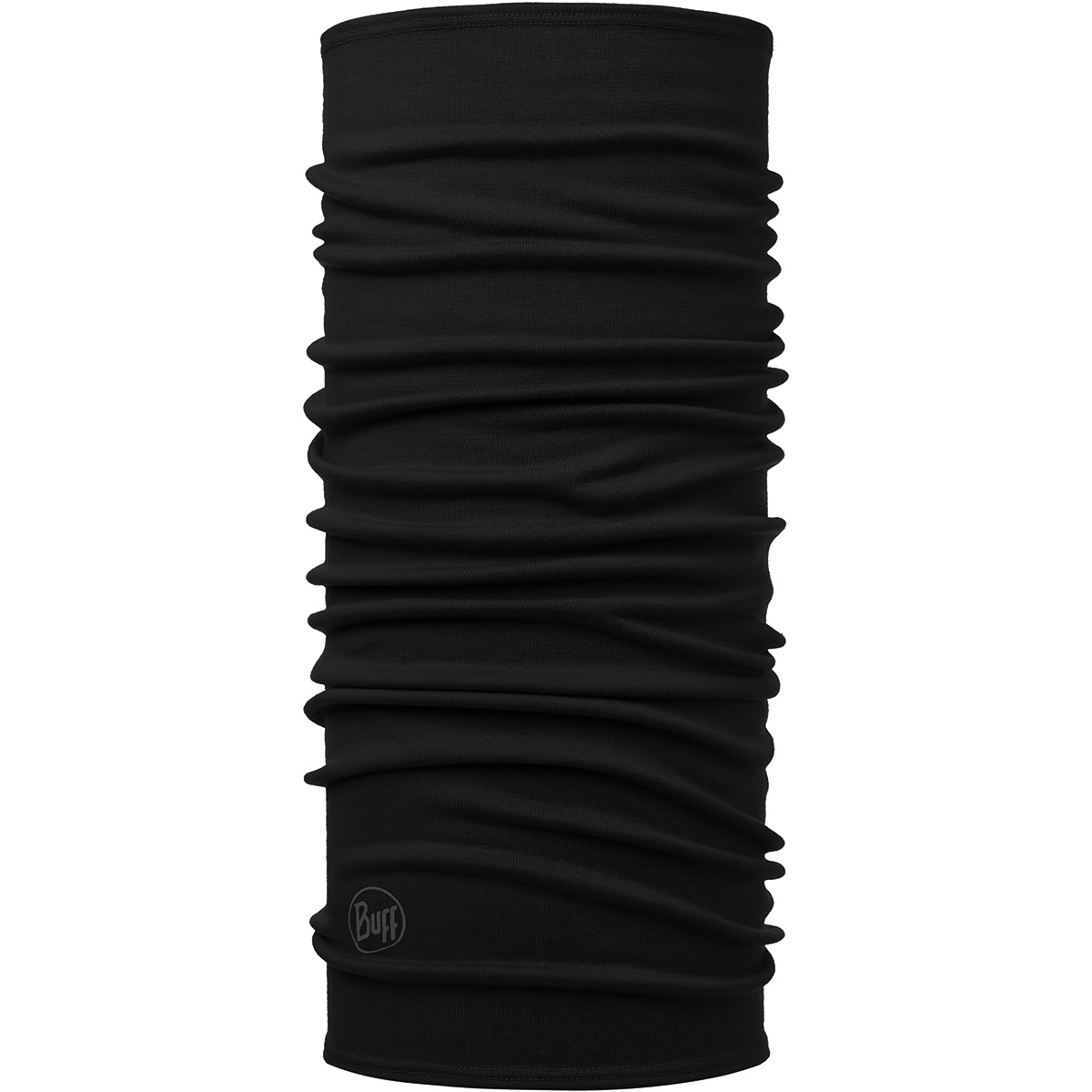 Buff Merino Midweight Solid Black Tubular Neckwarmer