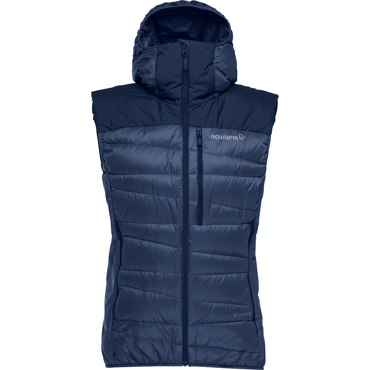 Norrona Femme Gilet Falketind Down750 (taille L, Bleu)