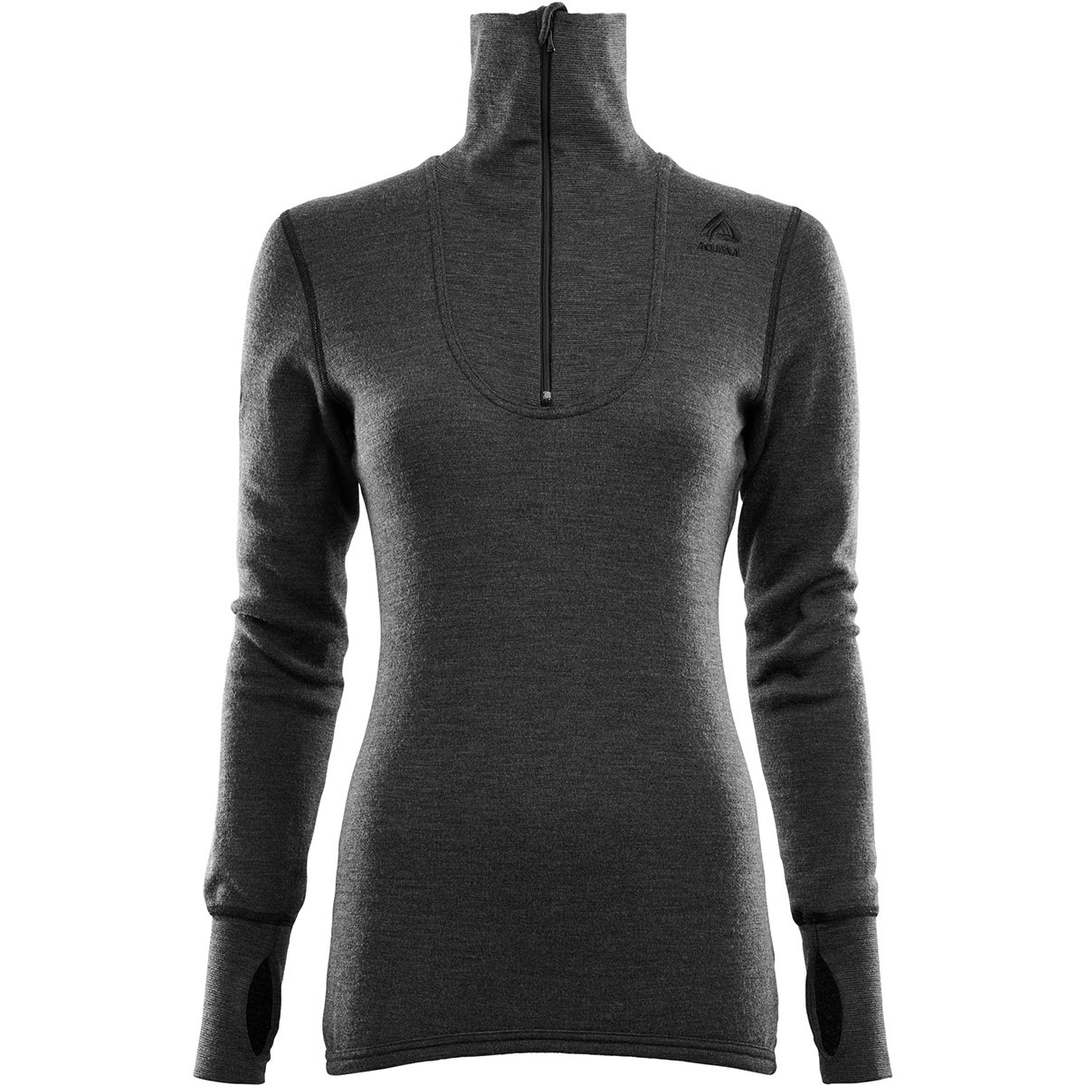 Aclima Damen DoubleWool Zip Longsleeve (Größe XS, grau)