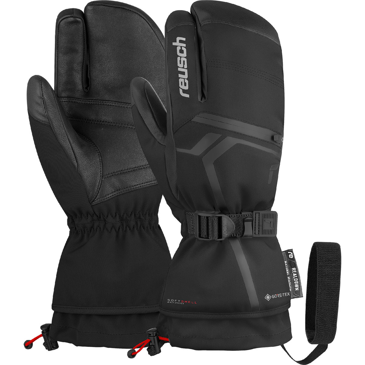Reusch Guanti Down Spirit GTX (Taglia 7, Nero)