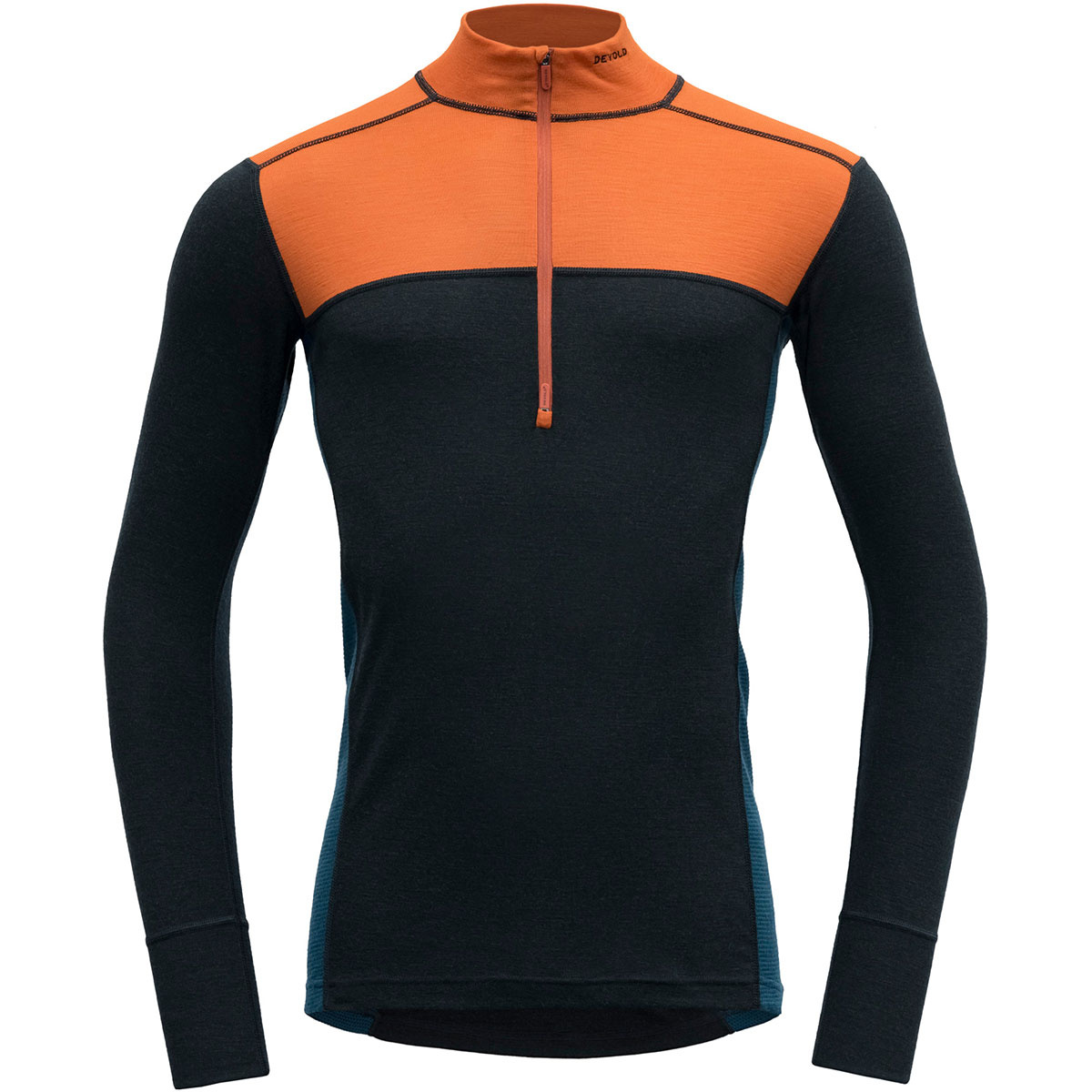 Devold Uomo Maglia a maniche lunghe Lauparen Merino 190 Zip Neck (Taglia XL, Arancione)