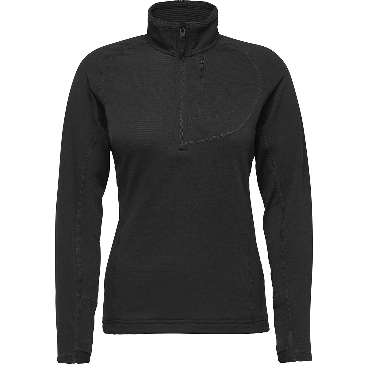 Black Diamond Femme T-shirt long Coefficient LT Quarter Zip (taille M, Noir)
