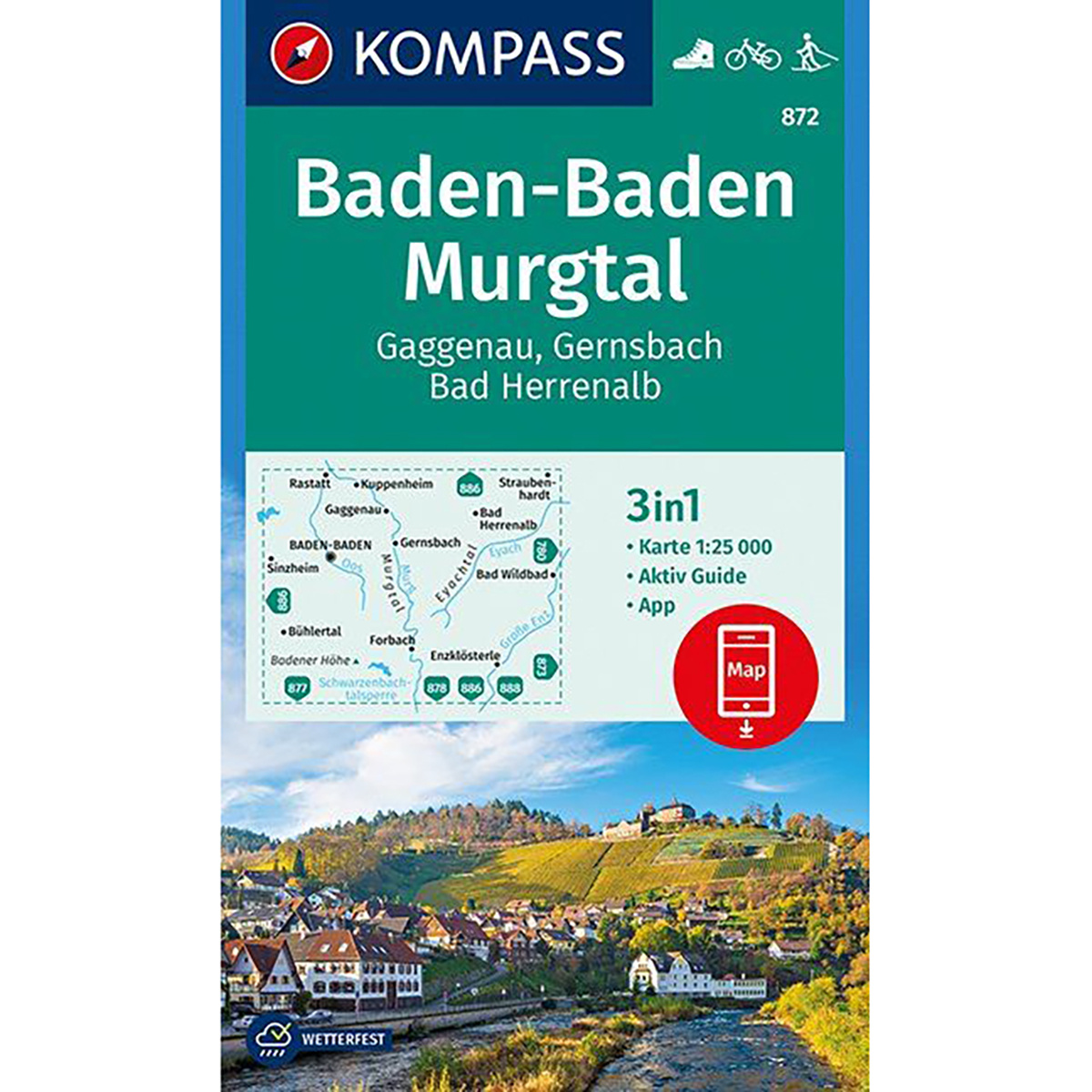 Kompass Verlag WK 872 Baden-Baden - Murgtal (Größe One Size)