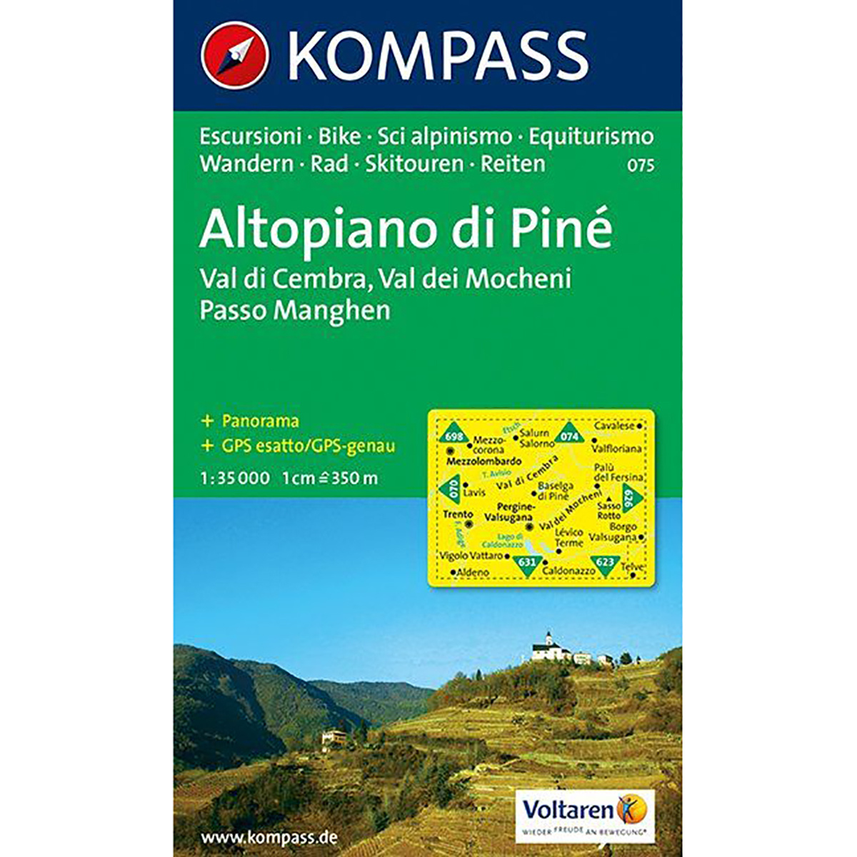 Image of Kompass Verlag WK 075 Altopiano di Piné-Val di Cembra-Moc