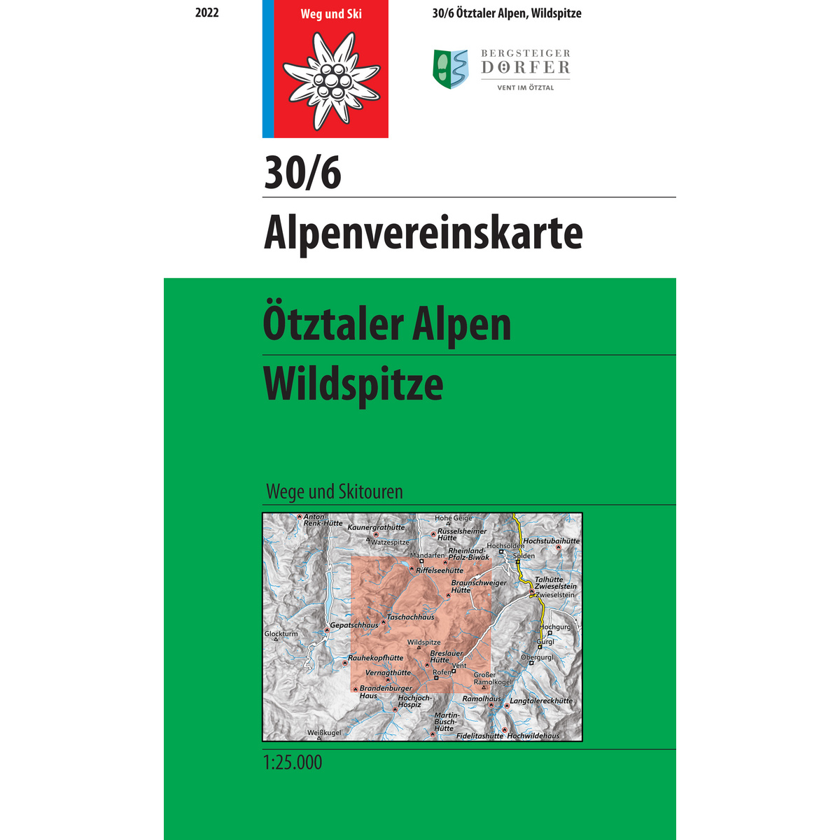 DAV AV-Karte 30/6 Ötztaler Alpen Wildspitze (Größe One Size)