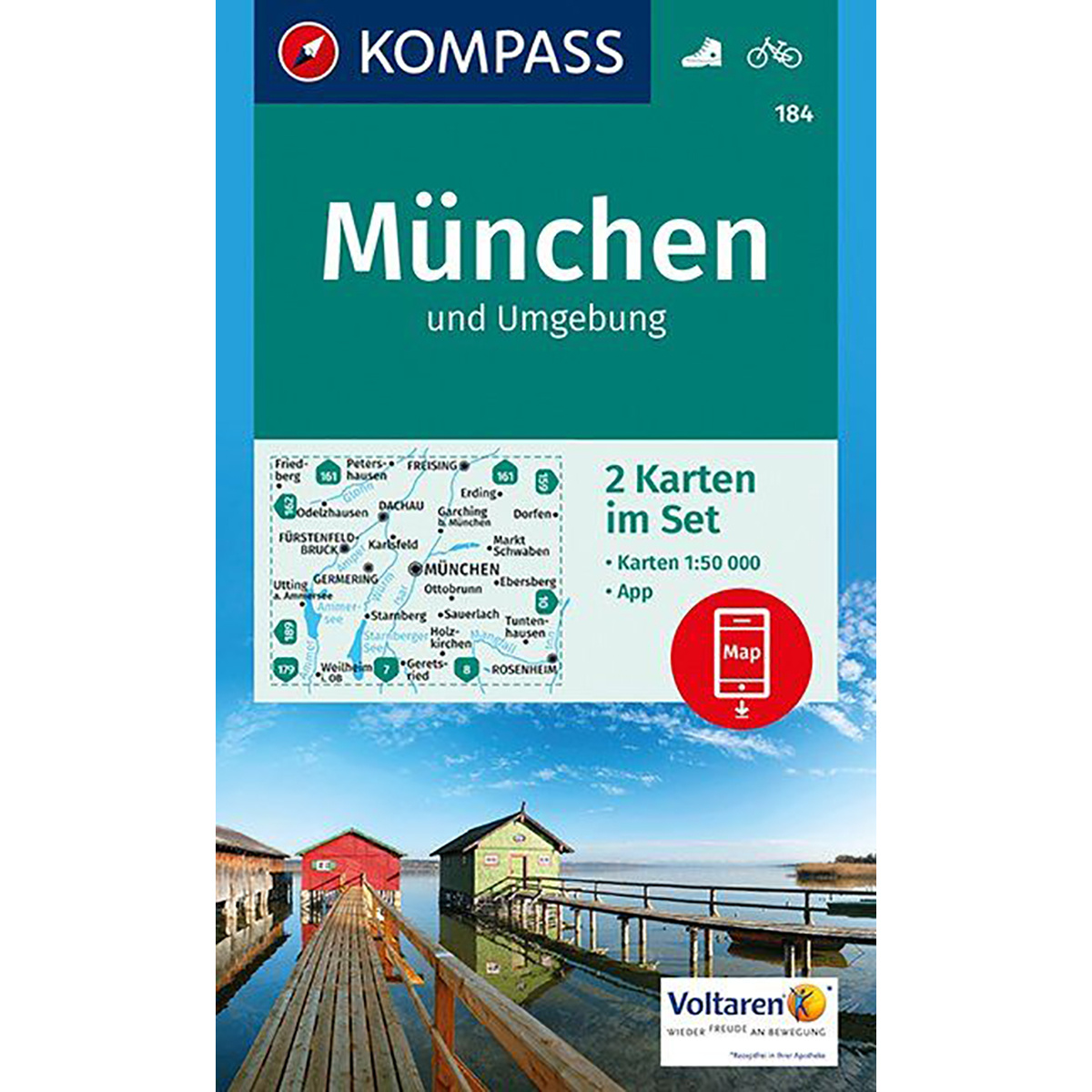 Image of Kompass Verlag Set di cartine WK 184 München Umgebung