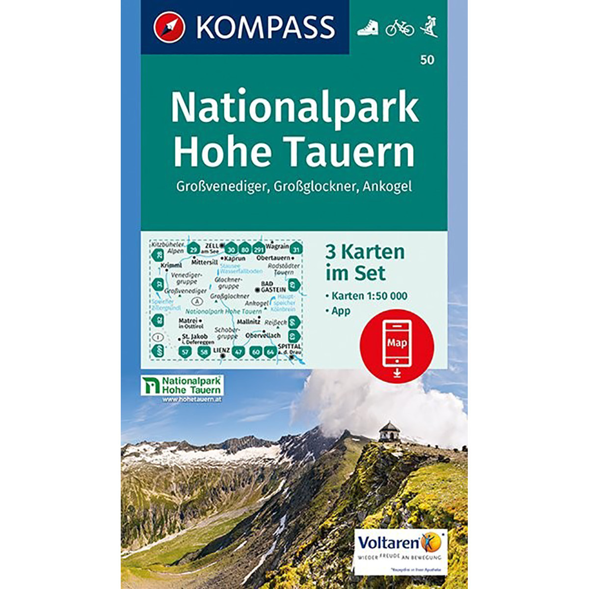 Image of Kompass Verlag WK 50 Parco Nazionale Alti Tauri, set di 3 cartine
