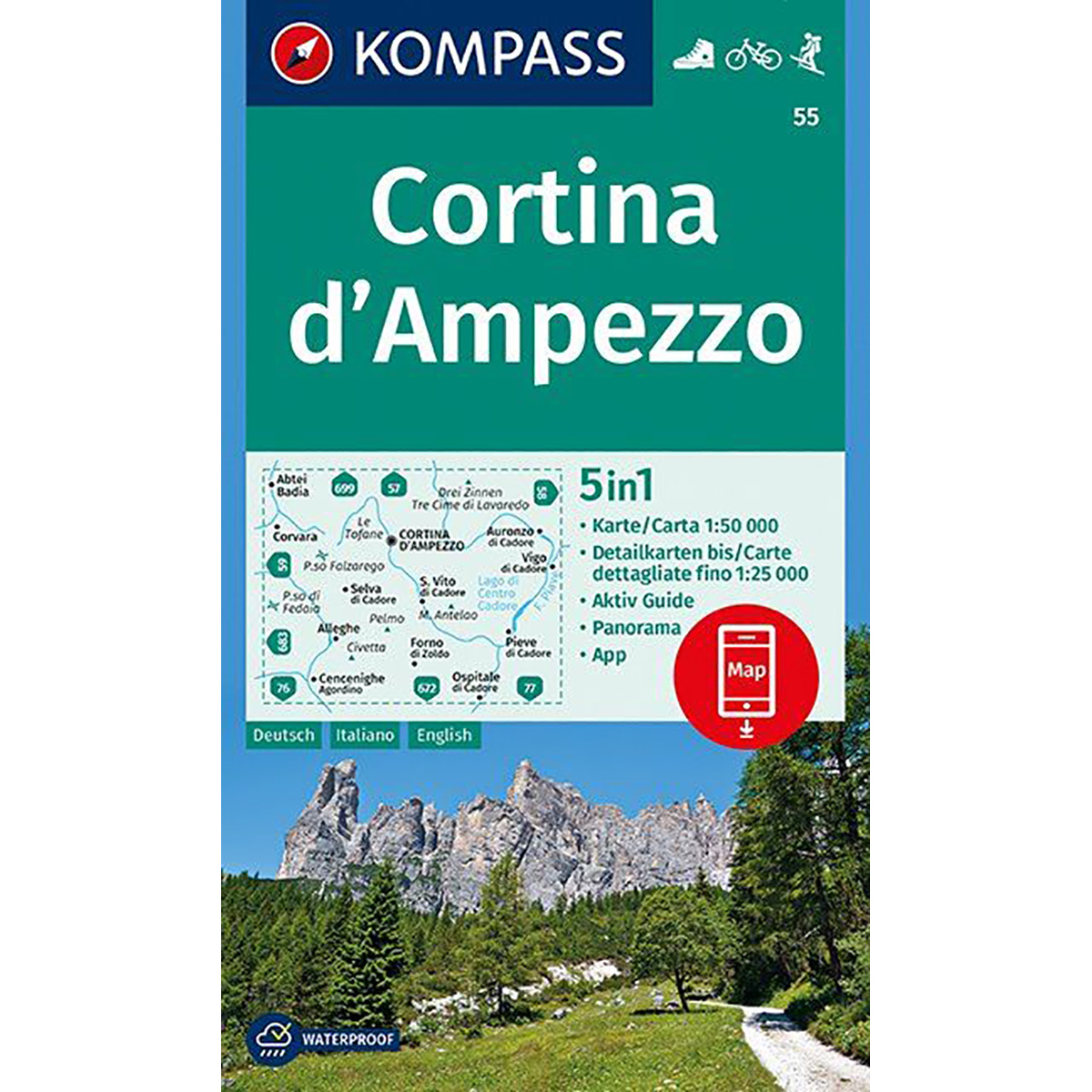 Image of Kompass Verlag WK 55 Cortina d'Ampezzo