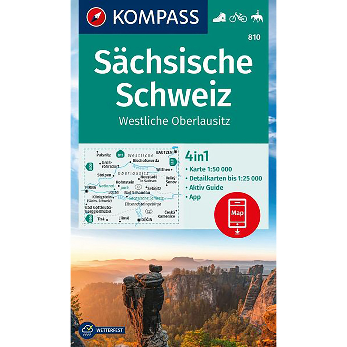 Image of Kompass Verlag WK 810 Sächsische Schweiz - Westliche Oberlausitz