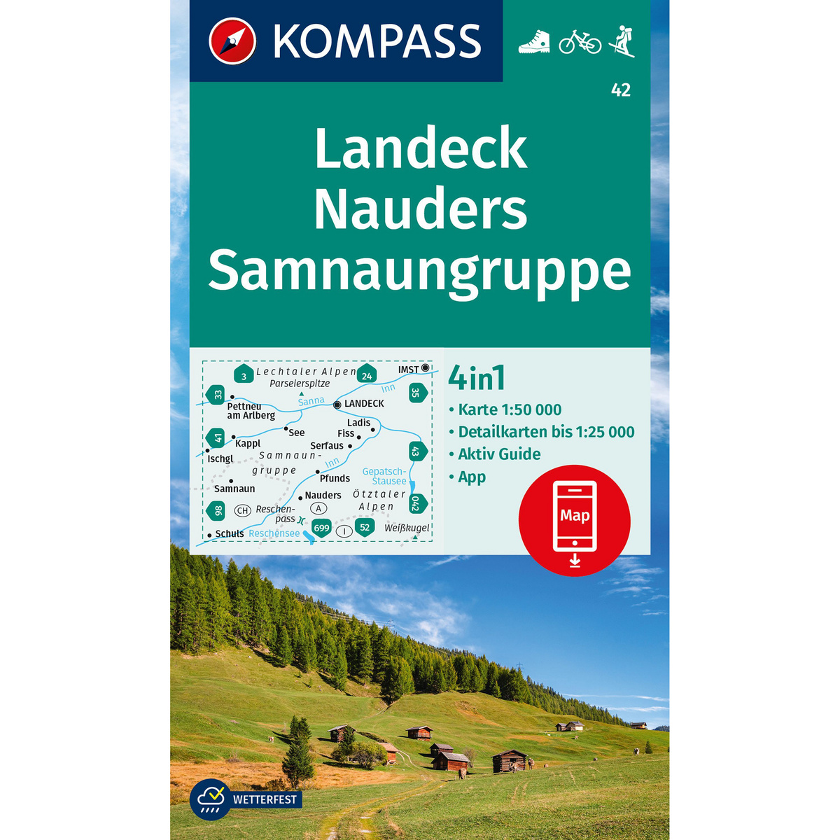 Kompass Verlag WK 42 Landeck - Nauders - Samnaungruppe