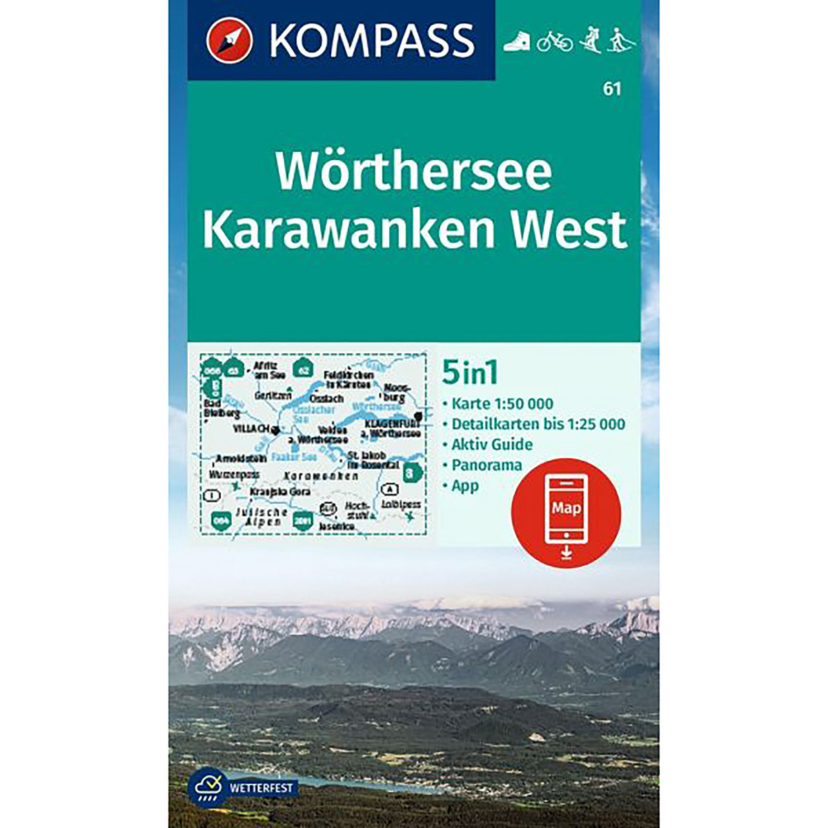 Image of Kompass Verlag WK 61 Wörthersee - Karawanken West