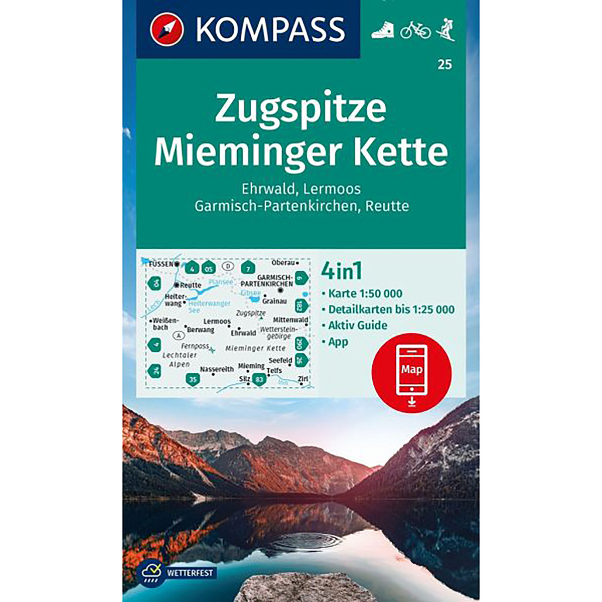 Image of Kompass Verlag WK 25 Zugspitze - Mieminger Kette
