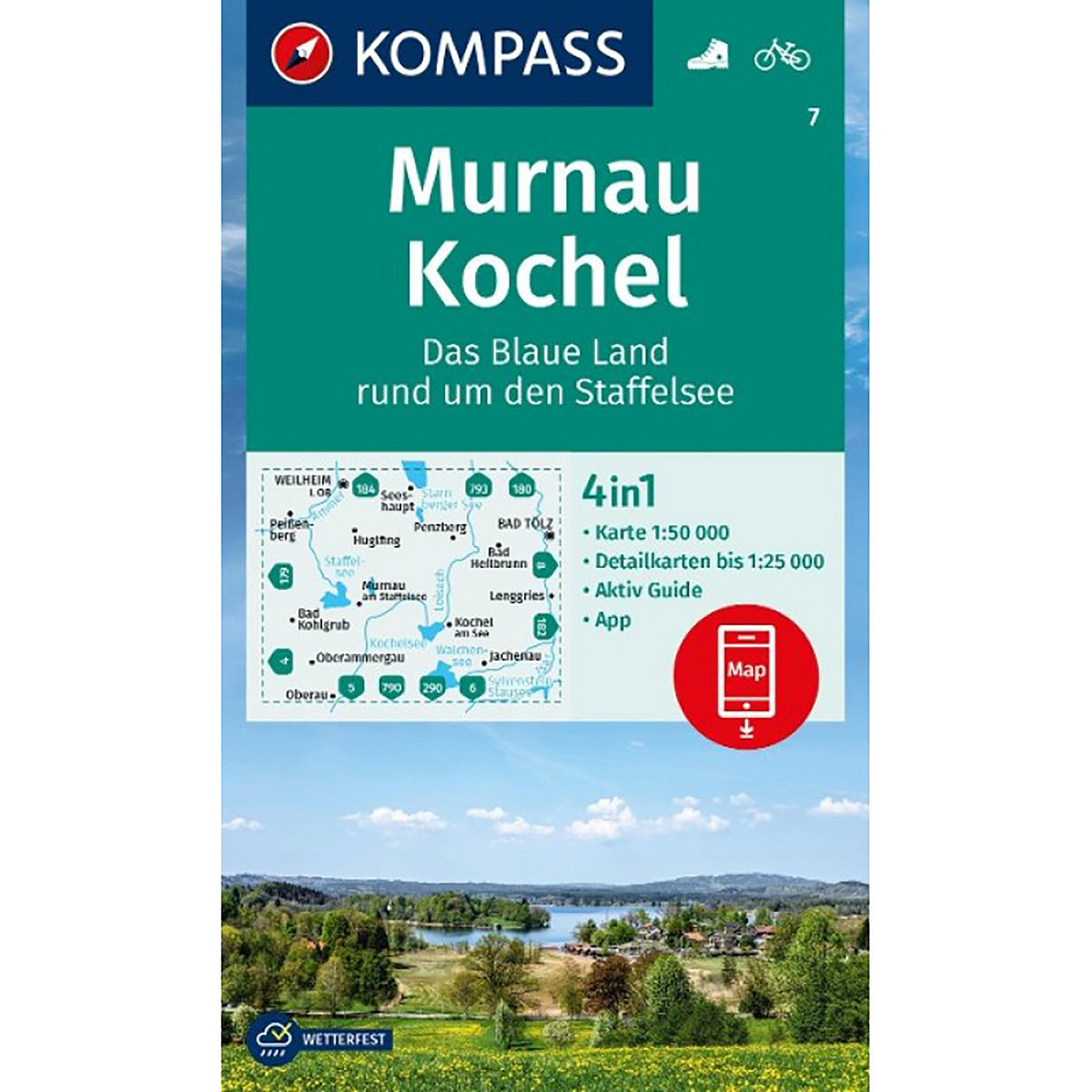 Kompass Verlag WK 7 Murnau - Kochel - Staffelsee (Größe One Size, akt. Nachaufl. 2023)