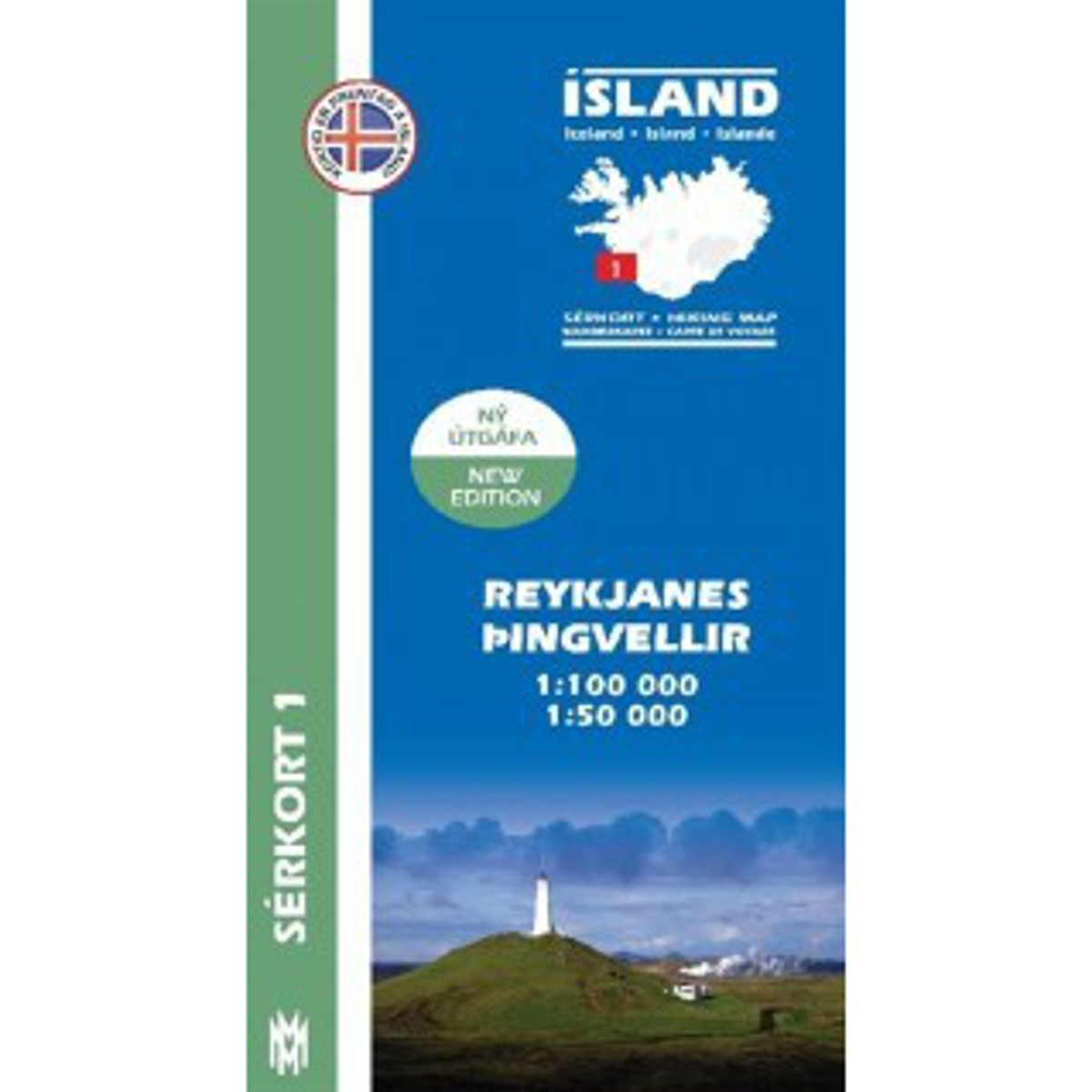 Image of Mal og menning Island Serkort 1 Reykjanes-Pingvellir