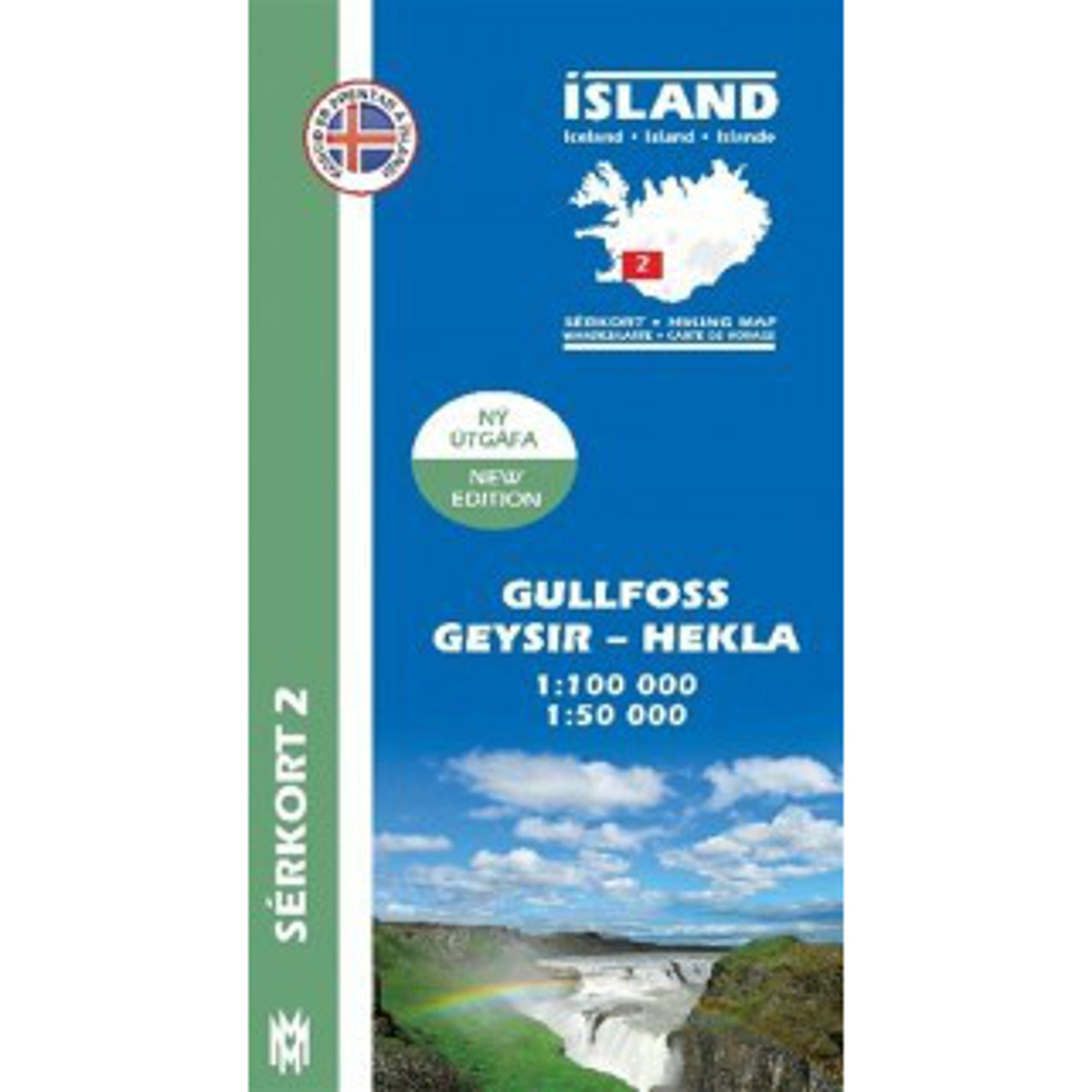 Image of Mal og menning Island Serkort 2 Gullfoss-Geysir-Hekla
