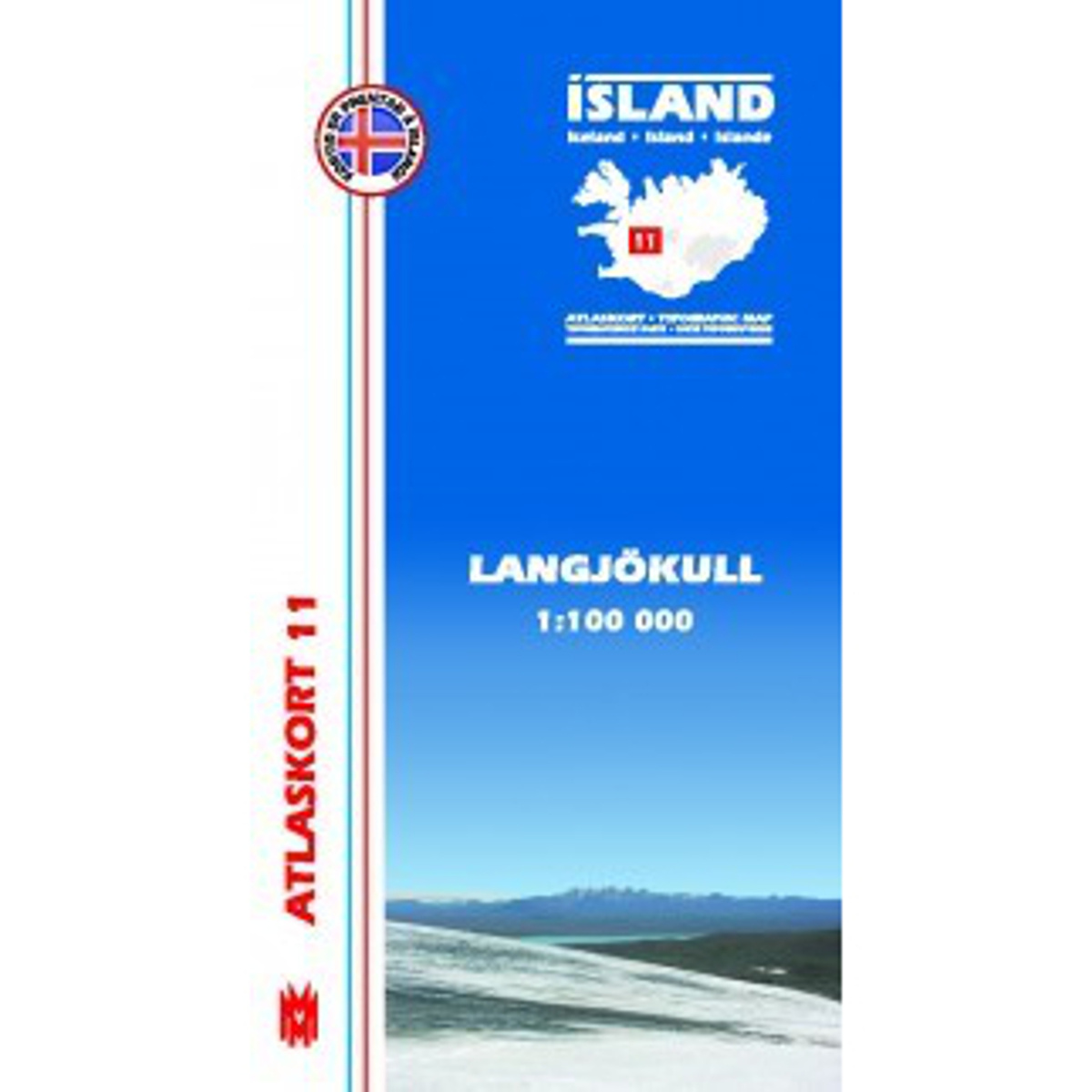 Image of Mal og menning Island Atlaskort 11 Langjökull
