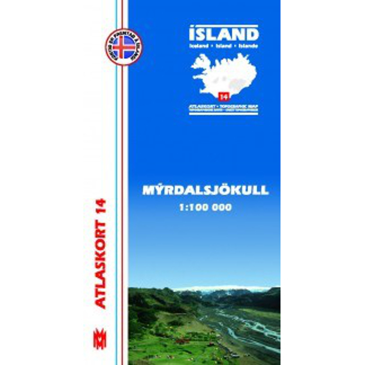 Image of Mal og menning Island Atlaskort 14 Myrdalsjökull