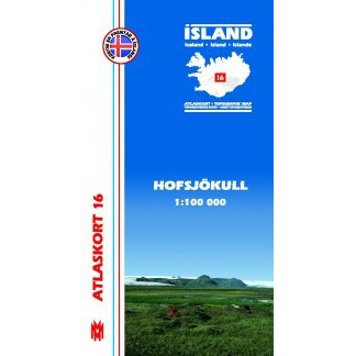 Image of Mal og menning Island Atlaskort 16 Hofsjökull