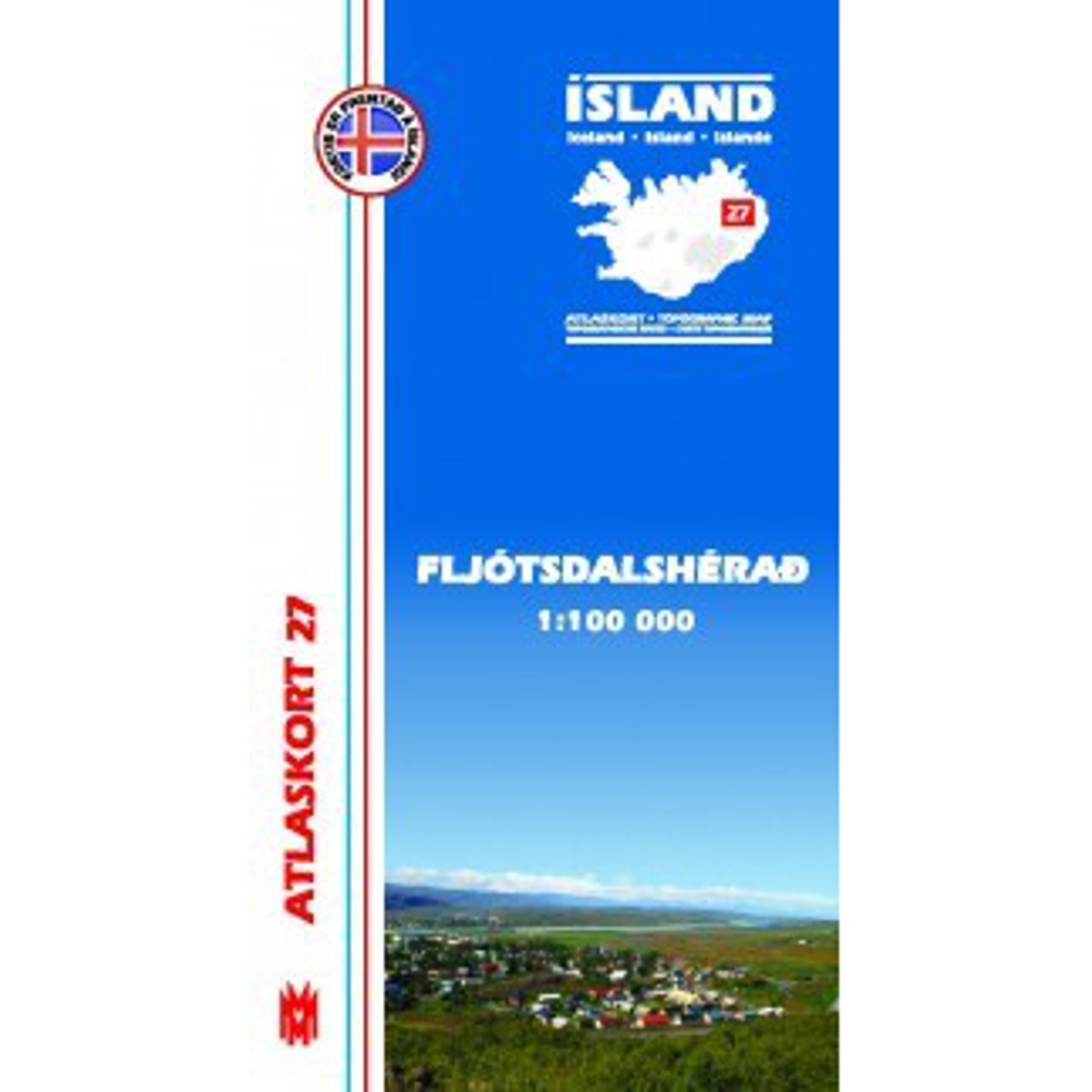 Image of Mal og menning Island Atlaskort 27 Fljotsdalsherad