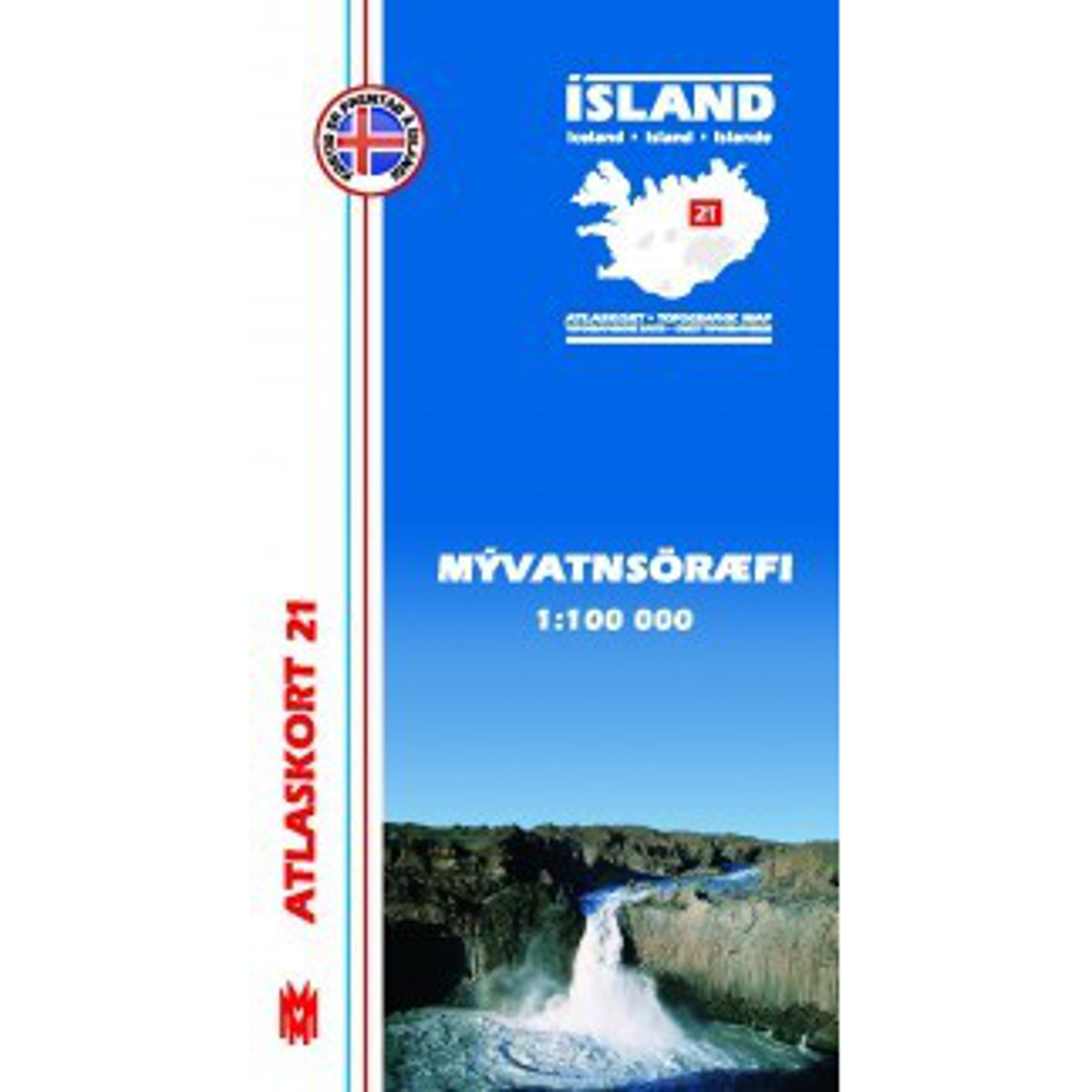 Image of Mal og menning Island Atlaskort 21 Myvatnsöraefi