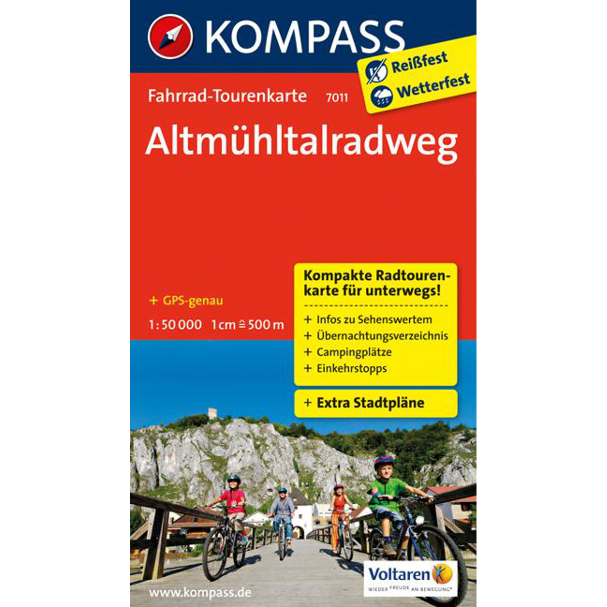 Image of Kompass Verlag Altmühltalradweg 7011 Fahrrad-Tourenkarte