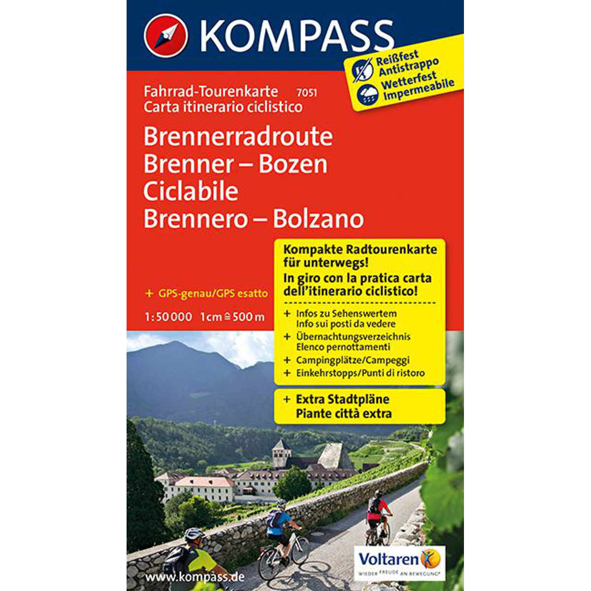 Image of Kompass Verlag Carta itinerario ciclistico Ciclabile Brennero - Bolzano 7051