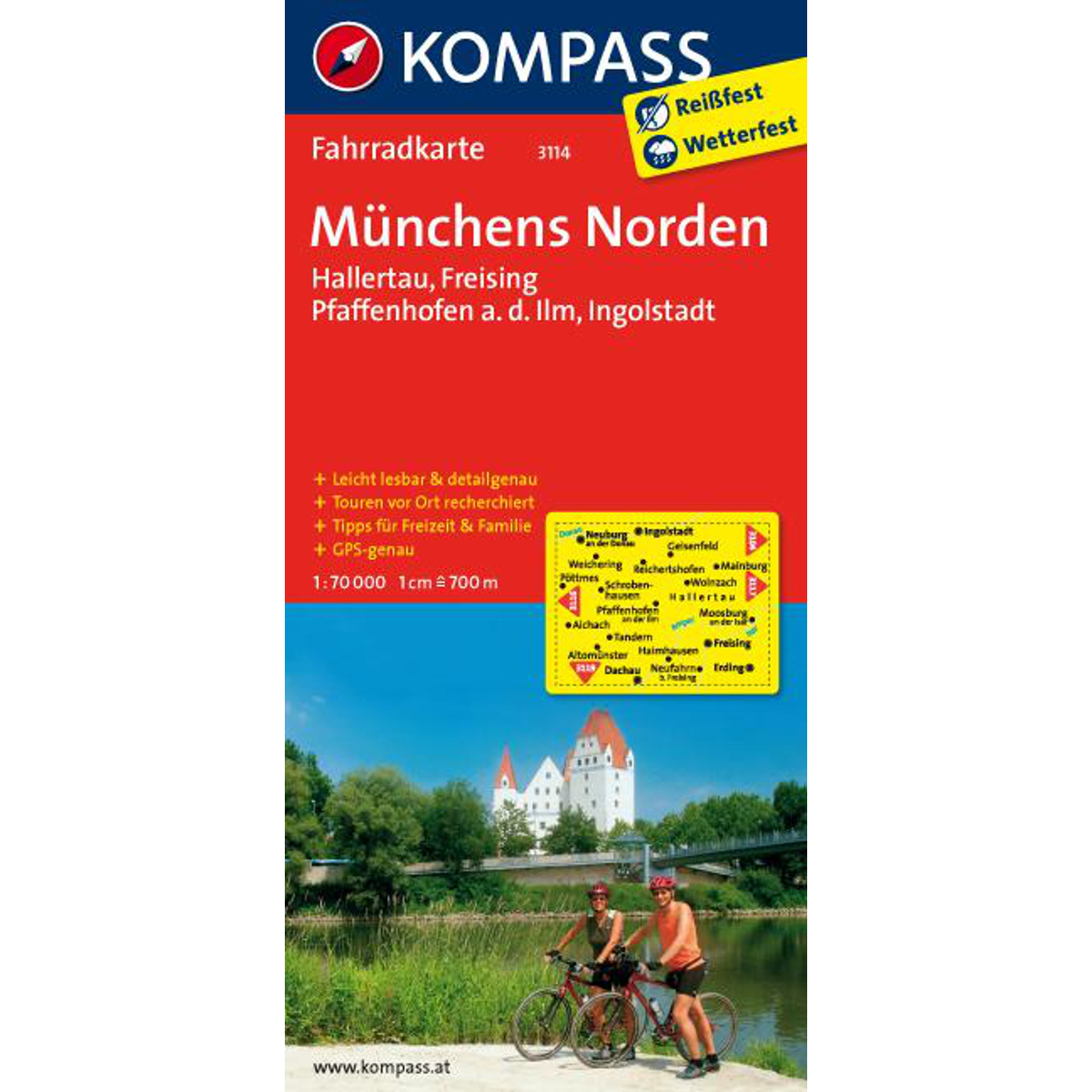Image of Kompass Verlag Carta ciclistica Münchens Norden 3114