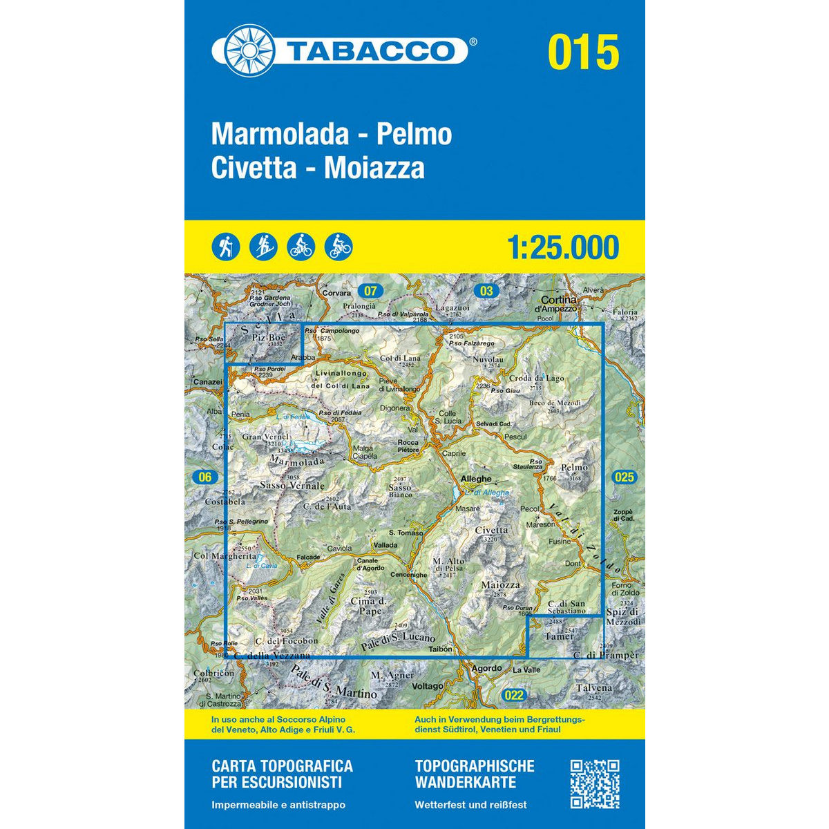 Image of Tabacco Marmolada - Pelmo - Civetta - Moiazza 015 Wanderk.