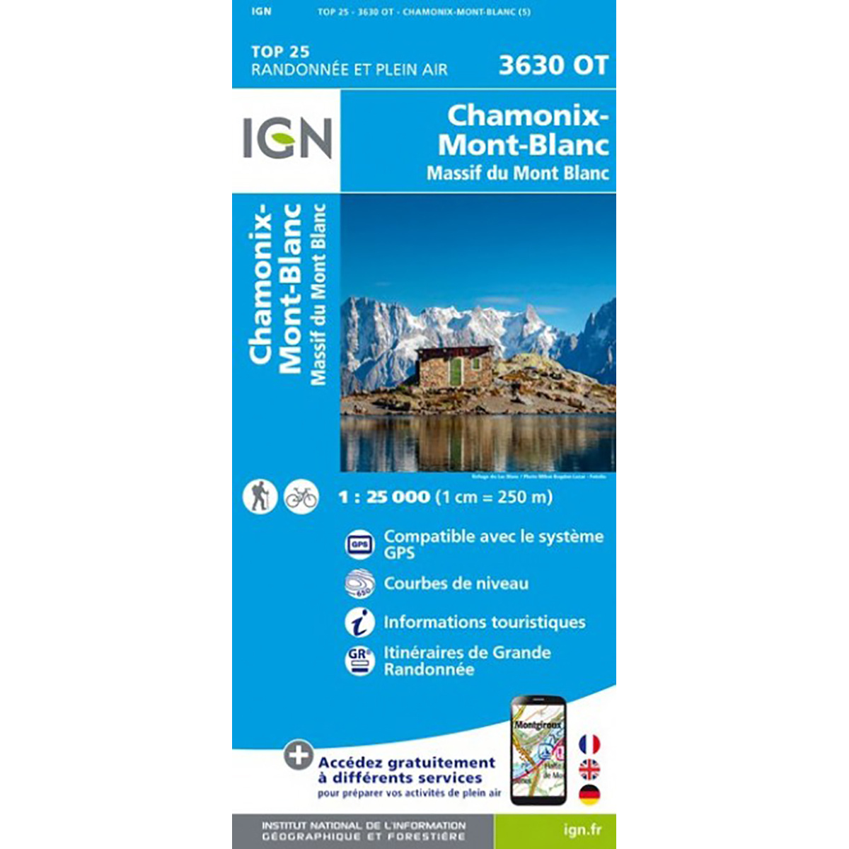 IGN Chamonix - Massif du Mont Blanc 3630 OT Wanderk. (Größe One Size)
