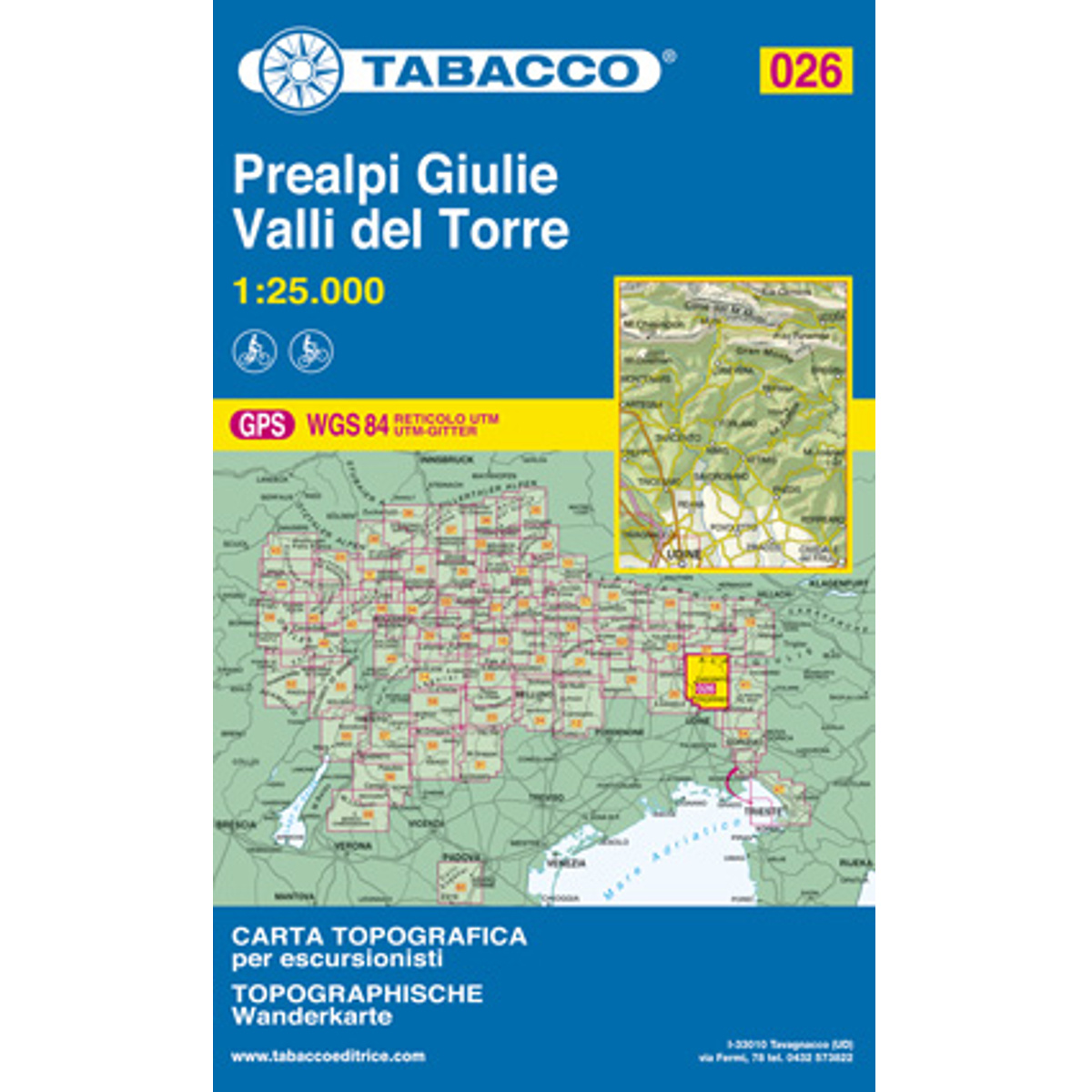 Image of Tabacco Prealpi Giulie-Valli del Torre 026 Wanderkarte