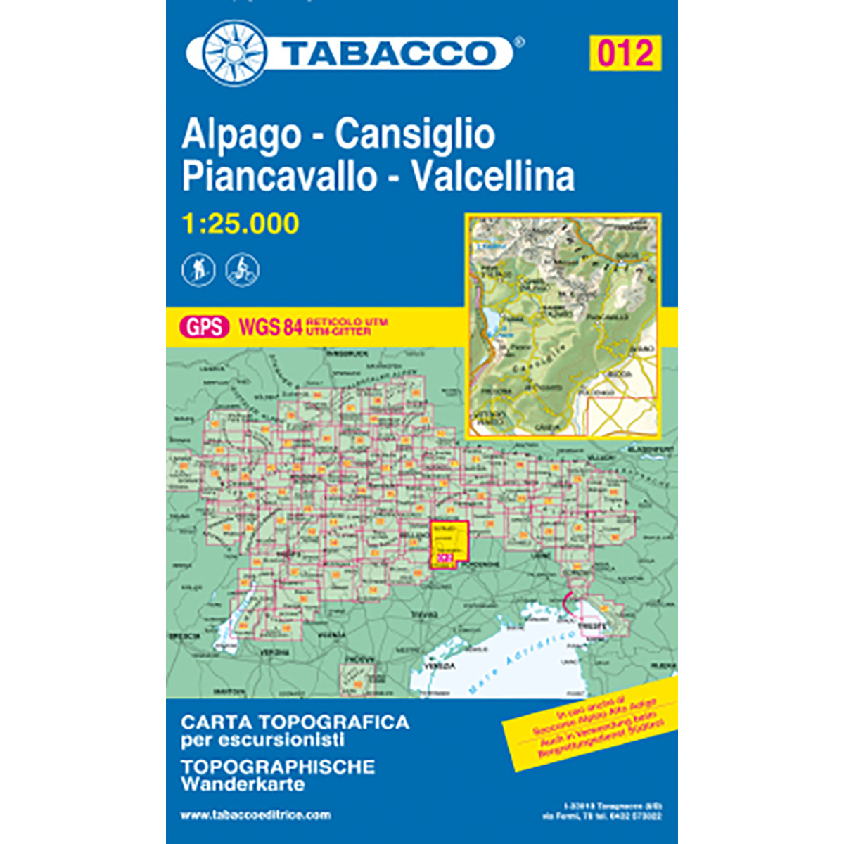 Tabacco Alpago-Cansiglio-Piancavallo-Vallcellina 12 WK (Größe One Size)